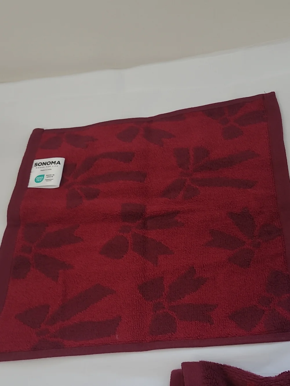 Sonoma Burgundy Ribbon Pattern Jacquard Towel Set 6 Pc